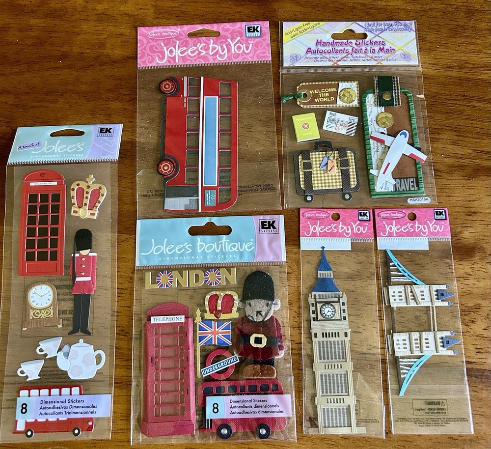 Jolee’s Boutique By You London Sticker Lot Trolley, Bridge, Telephone, Tea,