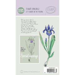 New Veer & Moon Flower Language Clear rubber Stamp IRIS STANDS free USA ship