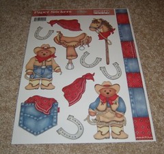 Beary Patch Paper Stickers ~ Western Cowboy….Happy Trails