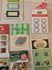 Assorted Scrapbooking Craft Bundle- Brads And Metal Tags