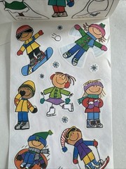 Me & My Big Ideas Winter Kids Sticker ROLL Scrapbook Stickers Snowman Snow Ski