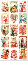 Violette Stickers Vintage Style Valentine’s Day Love Hearts Crafts Scrapbook