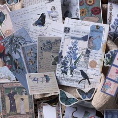 Alideco 200pcs Scrapbook Paper Kit Kawaii Vintage Botanical Flowers Scrapbook…
