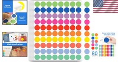 High-Quality 3/4 Inch Round Colored Stickers – 1600 Labels for Home & Teaching