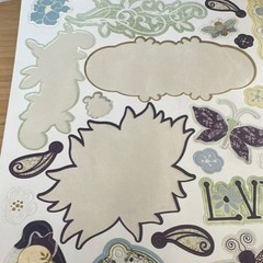 BasicGrey Wisteria Element Dimensional Stickers Multicolor Flowers used