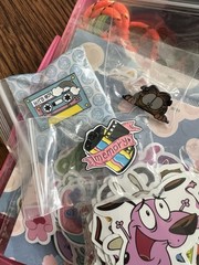 Neon Yellow 90s 2000s Girl Pencil Case Stickers Bracelets Washi Erasers