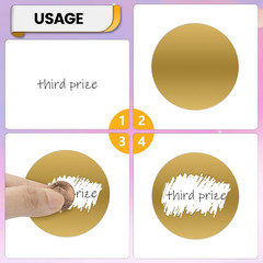 300 Pcs Scratch off Stickers Sitckers 1 Inches round Self Adhesive Scratch off C