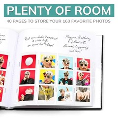 Photo Booth Guest Book Album 2×6 Picture Inserts Black Scrapbook Memory Book