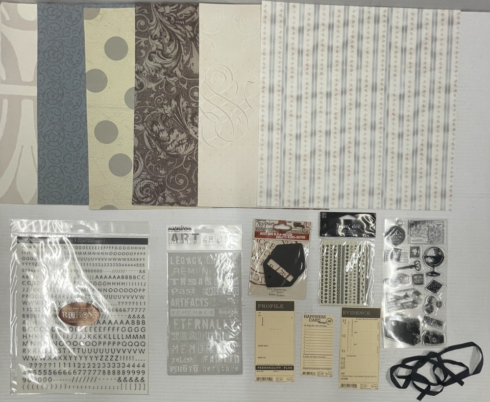 Lot of 13 12 X 12 Paper, Stickers, and Embellishments With Free Shipping