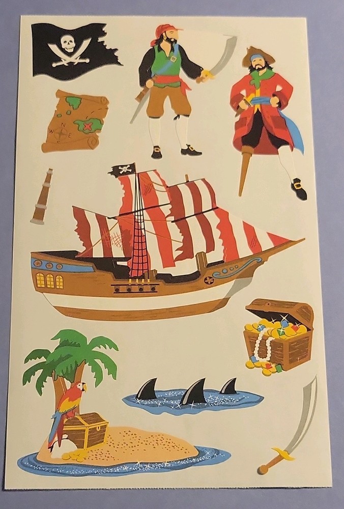 Mrs. Grossman’s Multicolor Pirates Stickers Scrapbooking Sheet 8 16740