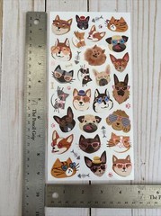 Stickers Fancy Dog + Cat Sunglasses Matte Finish Paper Decorate Foil Accents New