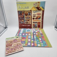 Scrapbooking Lot Daisy Hill Cat Kit K&Company Stickers Paper Crafts Stamps