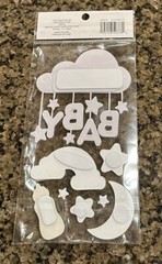 Recollections BABY CLOUD Dimensional Stickers 8 Pieces Sleep Shower Glitter