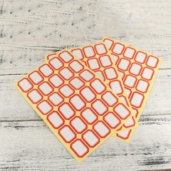 Coated Paper Name Stickers Red Adhesive for Organization Marking Home Office Use
