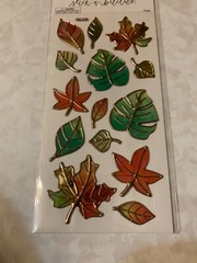 STICKABILITIES THE PAPER STUDIO EPOXY METAL COLORFUL LEAVES LEAF 14 PCS