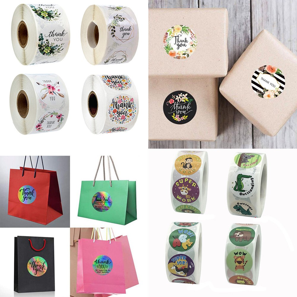 US 500-1000 Thank You Reward Award Stickers Labels Kids Bag Gifts Envelope Seals