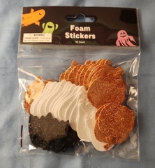 Halloween Glitter Foam Stickers 50 count Ghost, Bat, Jack O Lantern