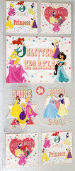 Disney Princess Glitter Sparkle Clear Sticker Sheet 12″ Scrapbook Journal