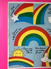 Vintage 80s RAINBOWS Stickers by Paula sun, cloud, star words rainbow stick ons