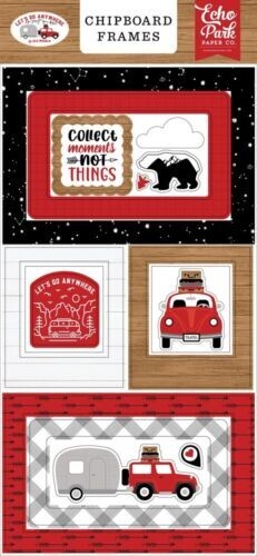 Echo Park~LET’S GO ANYWHERE~chipboard frames set~Really nice! Quick Ship!!