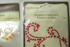RECOLLECTIONS WOOD CRAFT FLOWERS & RHINESTONES 15 CT LOT NWT #14 CR32