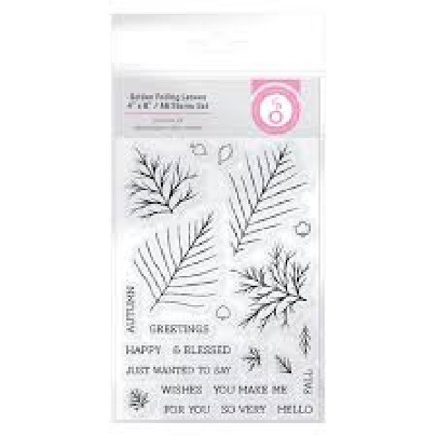 #5149 e – TONIC STUDIOS – CLEAR ACRYLIC STAMP – GOLDEN FALLING LEAVES SET