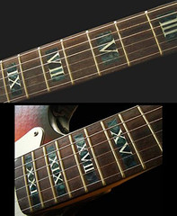 Black Pearl Roman Numeral Guitar and Bass Block Fret Markers Stickers