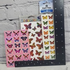 Scrapbooking Stickers Butterfly Prism Multicolor Lot Of 3 Craft Embellishments