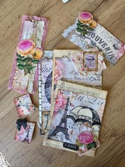 Shabbydabbydoodah Style Junk Journal Embelishment Kit With Houndstooth Pocket