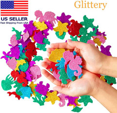 Glitter Colorful Sea Animals Shapes Foam Stickers Self Adhesive Kid’S Arts Craft
