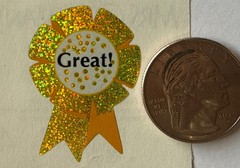 PRISMATIC SPARKLE AWARD RIBBON Stickers(3pc) Mrs.Grossman’s•Sports•Card Making•
