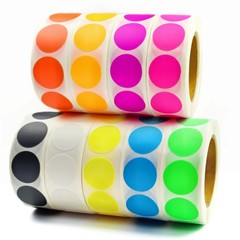 4050 PCS 9 Color 3/4 Inch Round Dot Stickers Color Coding Labels Removable