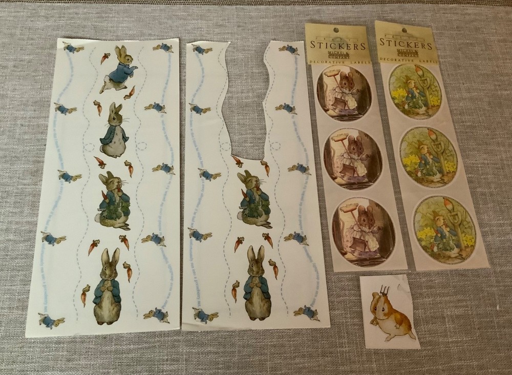 Lot Beatrix Potter Peter Rabbit Stickers New (3) & Used (2) Michel & Co Colorbok