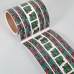Vintage Frances Meyer Stained Glass Holly Border Sticker Roll Lot of 23 Sheets