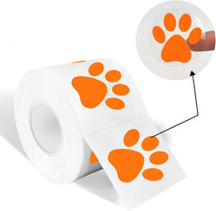 Paw Stickers, Clear Paw Prints Stickers, 500 Pcs 1 Inch Puppy Dog Paw Stickers,