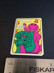 Vintage Stickers Barney Dinosaur Foil Mylar Vending Machine Sticker Bebop 1992