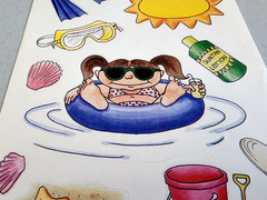 At The Beach Whimsical Clear Girl Stickers Sheet 6×9 It’s The Little Things 2002