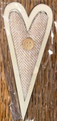 Woodpile Fun Wood Burlap Heart W/ Buttons Craft Card 3D Scrapbook Embellishment
