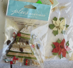 Jolee’s Boutique Christmas Tree Sticker ~ Plus rhinestone & trim ~ 5 piece Lot