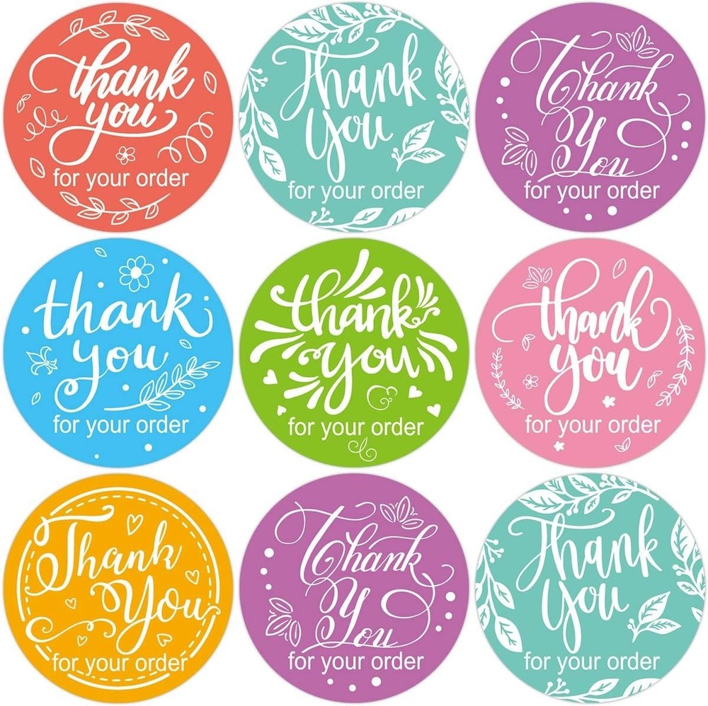 500PCS Thank You For Your Order Stickers Labels For Handmade Shopping Small