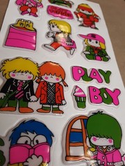 Vintage 80’s Puffy Sticker Boy Girl Hippies Playing Tennis «Play Boy»