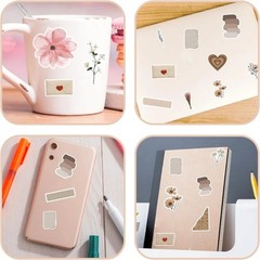 120Pcs Vintage Watercolor Stickers – Scrapbook Supplies for DIY Projects