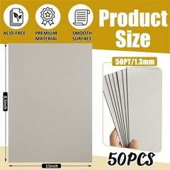 50 Pack Chipboard Sheets, 8.5 x 11 Inch 50PT Heavy Duty Chipboard Sheets for