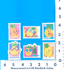 Pineapple Scented Stamp Style Sticker Set Of 6