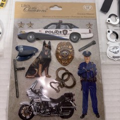Jolee’s Stickers/ Police Officer /Lot of Mixed Scrapbooking Embellishments