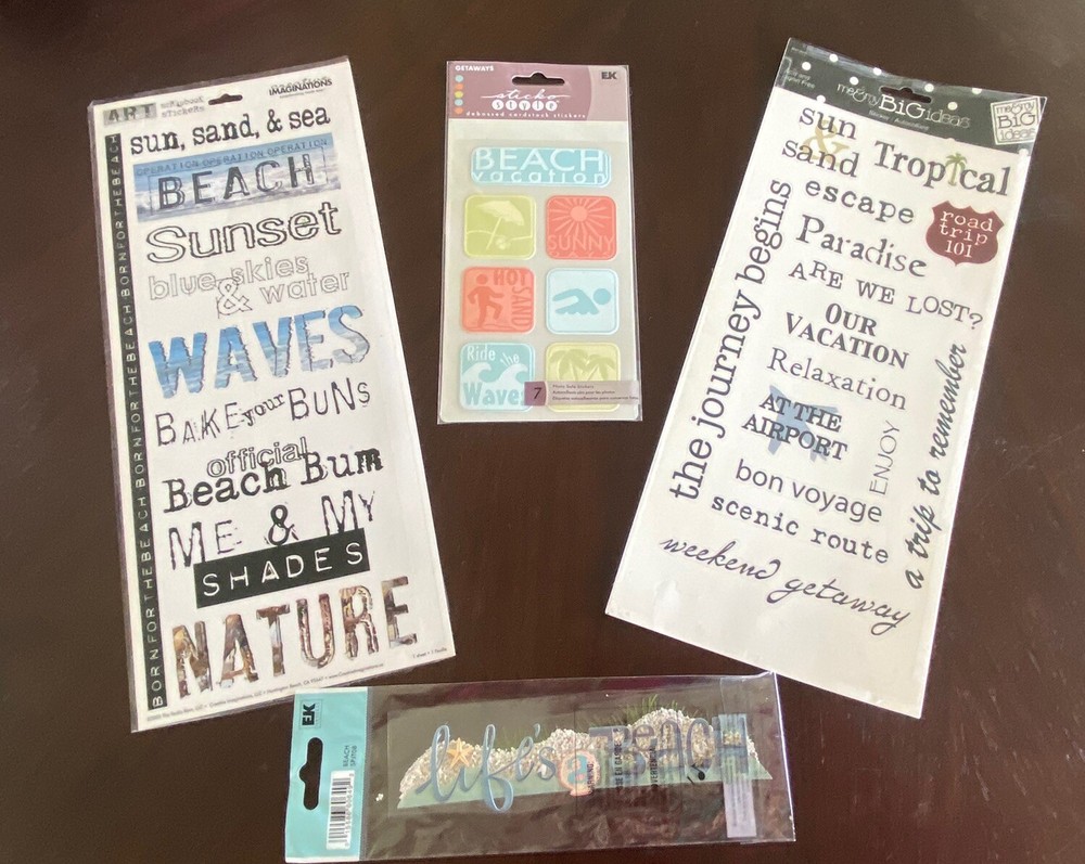 Sticko , Jolee’s + More Beach Vacation Scrapbooking Stickers 4 Pkgs