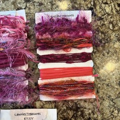 Fiber Art Yarn Journal Scrapbook Mixed Media Destash Mixed lot 5 cards