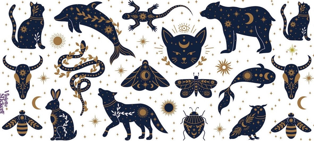 Violette Stickers Foil Mystical Celestial Animal Scrapbook Craft Planner Supply