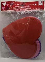 12 Pack 8in Foam Heart Shapes (Red, Purple, Pink, Crafts, Projects)