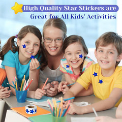 500 PCS Holographic Blue Star Stickers, 1 Inch Self Adhesive Metallic Glitter Fo